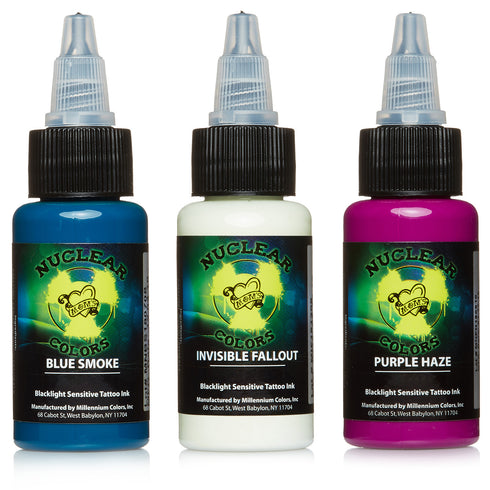 Nuclear UV Blacklight Tattoo Ink - 3 Color Set B